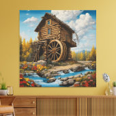 Toile Cabane en rondins à roue à aubes (Insitu(Salon))