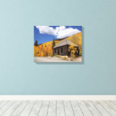 Toile Cabane rustique dans les bois dorés (Insitu (Plancher de Bois))