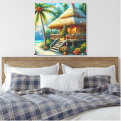 Toile Cabane Tropicale Noël Palm Tree Beach Lumières (Insitu(Chambre))