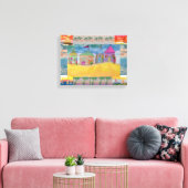 Toile Cabanes de Plage Abstrait (Insitu(Salon))