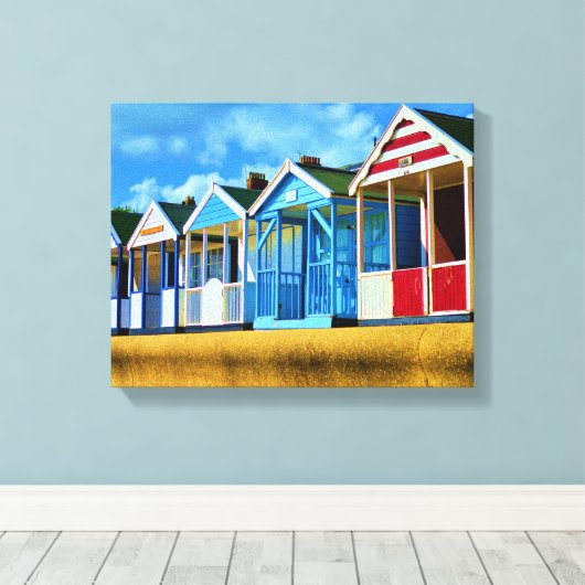 Toile Cabanes de plage colorées (Insitu (Plancher de Bois))