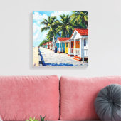 Toile Cabanes de plage tropicales colorées (Insitu(Salon))