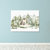 Toile Cabine d'aquarelle dans la forêt de pins verts (Insitu (Plancher de Bois))