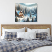 Toile Cabine d'hiver dans la forêt (Insitu(Chambre))