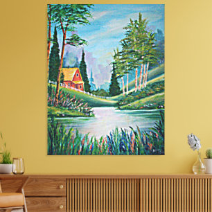 Toile Cabine par la peinture à l'huile de courant