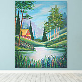 Toile Cabine par la peinture à l'huile de courant (Insitu (Plancher de Bois))