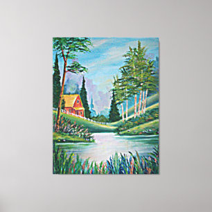 Toile Cabine par la peinture à l'huile de courant