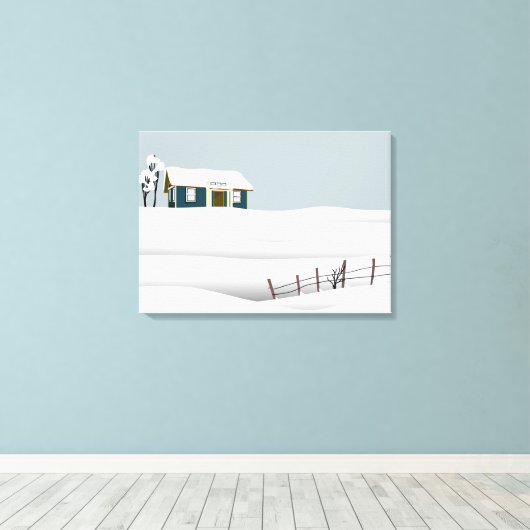 Toile Cabine sur une clôture de neige (Insitu (Plancher de Bois))