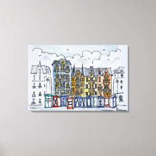 Toile Cabines le long de la promenade Wimereux, France