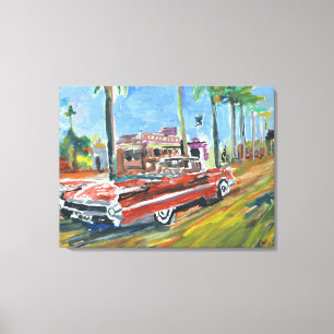 Toile Cabriolet Rouge Classique Palm Boulevard