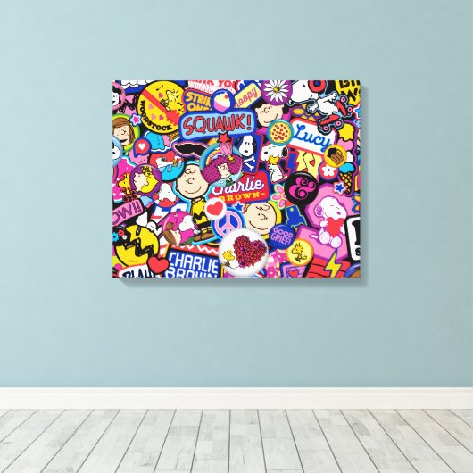 Toile cacahuètes | Motif de patchs Mixtape (Insitu (Plancher de Bois))