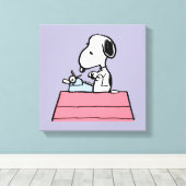 Toile cacahuètes | Snoopy à la machine à écrire (Insitu (Plancher de Bois))