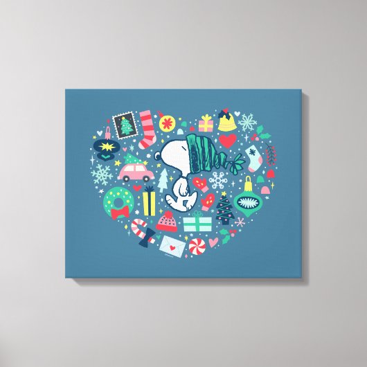 Toile cacahuètes | Snoopy Holiday Happiness Heart (Recto)