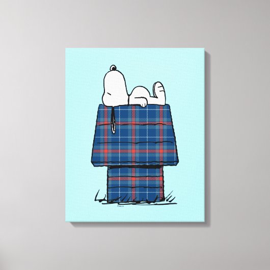 Toile cacahuètes | Snoopy Plaid Flannel Holiday Dog Hous (Recto)