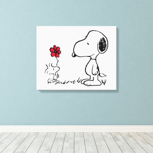 Toile cacahuètes | Snoopy & Woodstock Rouge & Noir (Insitu (Plancher de Bois))