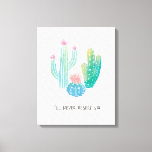 Toile Cactus bohémien | Je ne vous déserterai jamais (Recto)