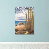 Toile Cactus dans un paysage désertique (Insitu (Plancher de Bois))