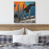 Toile Cactus du désert bleu Aquarelle (Insitu(Chambre))