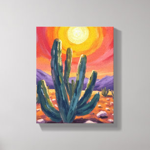 Toile Cactus du désert Peinture de paysage de nature a