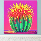 Toile Cactus en floraison (Insitu (Plancher de Bois))