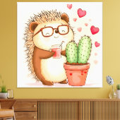 Toile Cactus Hérisson Aquarelle Joie (Insitu(Salon))