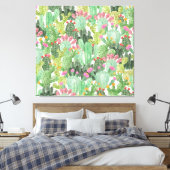 Toile Cactus peint à la main : Vert désert (Insitu(Chambre))