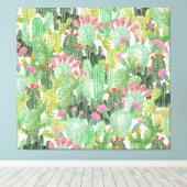 Toile Cactus peint à la main : Vert désert (Insitu (Plancher de Bois))