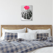 Toile Cactus Plante noir blanc photo avec Fleur rose (Insitu(Chambre))