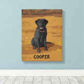 Toile Cadeau Amoureux des chiens Black Labrador Retrieve (Insitu (Plancher de Bois))