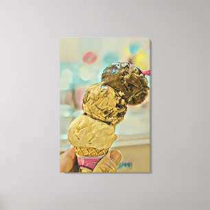 Toile Cadeau d'anniversaire de crème glacée