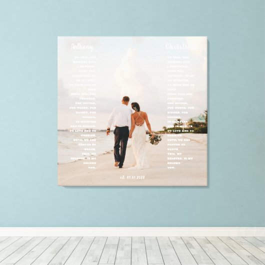 Toile Cadeau d'art de voeu de mariage élégant (Insitu (Plancher de Bois))