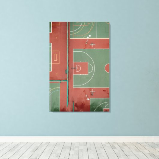 Toile Cadeau de basket-ball cool (Insitu (Plancher de Bois))