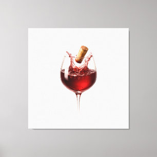 Toile Cadeau de mariage Élégant Wine Splash Love Uncorke
