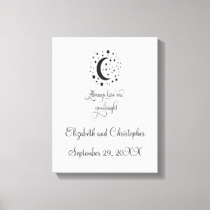 Toile Cadeau de mariage Toujours m'embrasser pour une bo