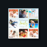 Toile Cadeau de Noël Famille Photo Collage Canvas Imprim<br><div class="desc">De Charm Design Studio : Une belle idée pour un cadeau de Noël — ou approprié pour les anniversaires et autres occasions spéciales — un facile à remplir créer votre propre collage photo de famille de toile. L'arrière - plan est un bleu clair qui se fonde en presque blanc au...</div>