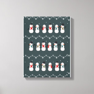 Toile Cadeau de Noël Joli Snowman À Travers La Neige