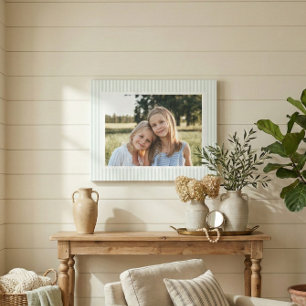 Toile Cadeau de photo de famille rayé vert sauge