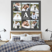 Toile Cadeau famille mariage multiphoto monogramme (Insitu(Chambre))