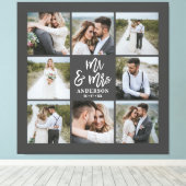 Toile Cadeau famille mariage multiphoto monogramme (Insitu (Plancher de Bois))