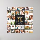 Toile Cadeau moderne 90e anniversaire multi photo script (Recto)