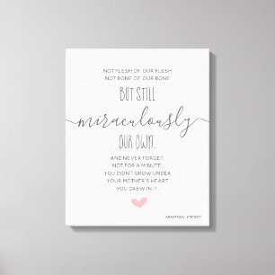 Toile Cadeau personnalisé personnalisé le jour de l'adop