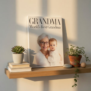 Toile Cadeau photo personnalisé   Meilleure grand-mère d