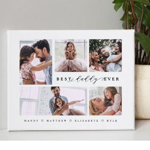 Toile Cadeau Pour Best Daddy Ever Family Photo Collage