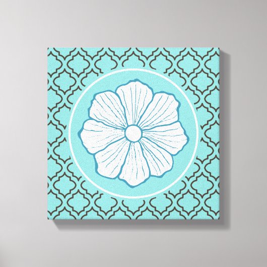 Toile Cadeau Tropical Hawaiian Turquoise Wall Art (Recto)