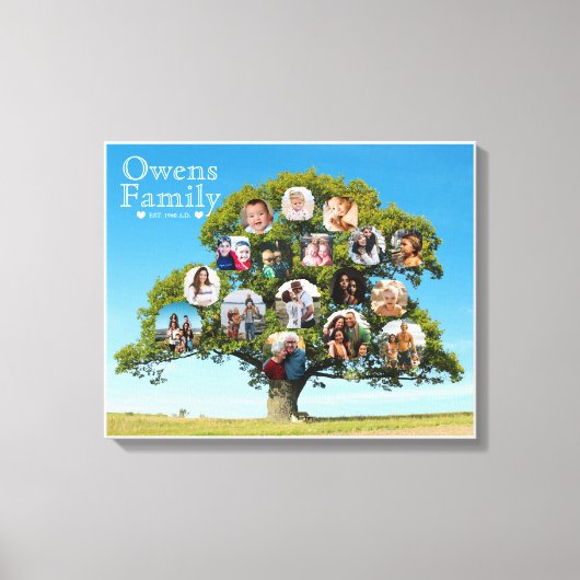 Toile Cadeau unique Keepsaké | Photo de l'arborescence d (Recto)