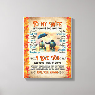 Toile Cadeaux de femme  Lettre à ma femme Amour du mari