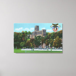 Toile Cadets marchant à la scène d'au sol de défilé