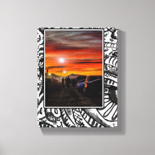 Toile Cadre artistique du parking au coucher du soleil