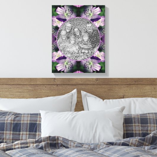 Toile Cadre de fleur de géranium violet Créez votre prop (Insitu(Chambre))