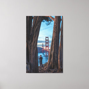 Toile Cadre du pont Golden Gate par les arbres